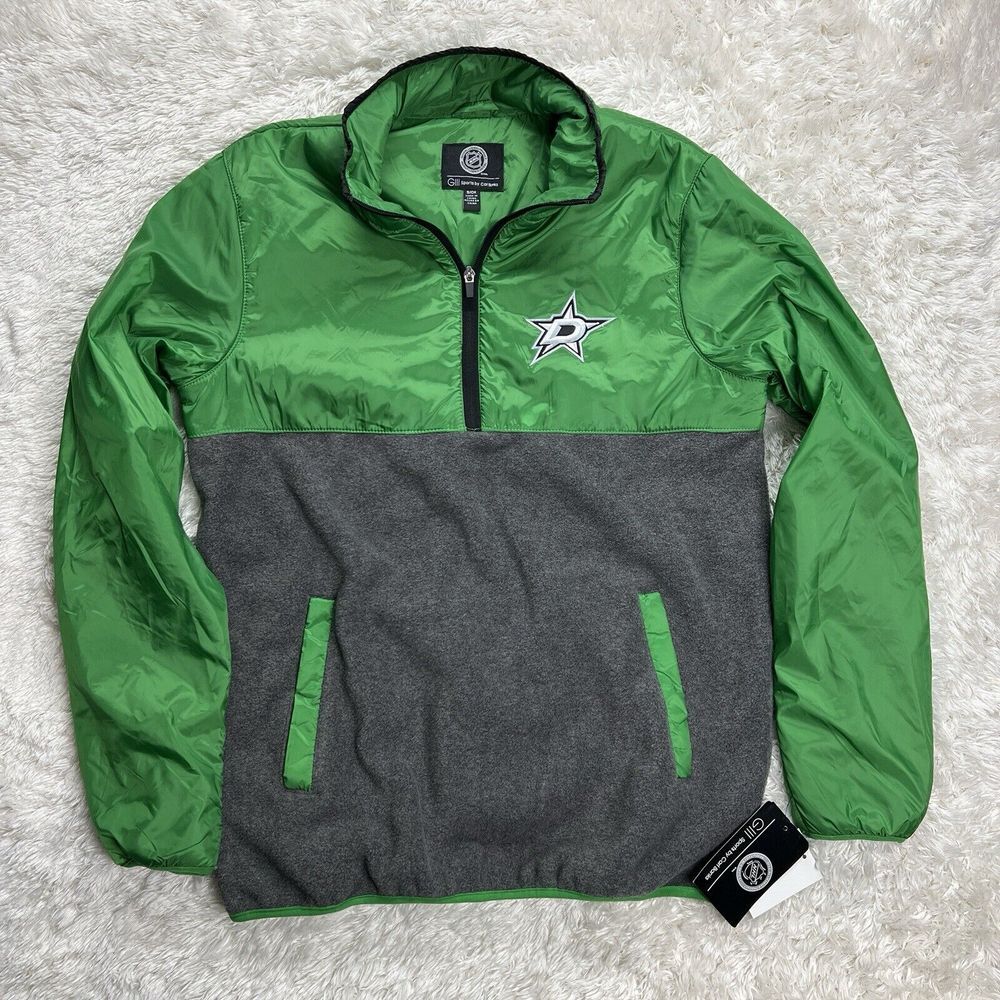 Carl Banks GIII Dallas Stars Hockey Half Zip Sweater New Mens Size Small NWT